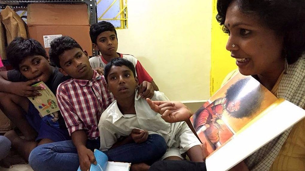 The library is aptly named ‘Buguri’ (spinning top) as the library is a space for children to spin their ideas in. 