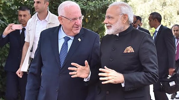 Prime Minister Narendra Modi with Israeli President Reuven Rivlin.