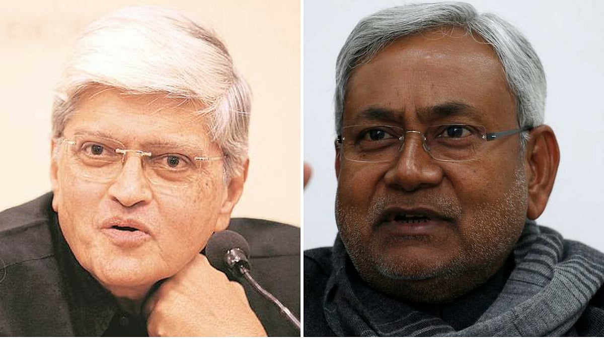 UPA’s Vice Presidential candidate Gopalkrishna Gandhi (left); Bihar CM Nitish Kumar (right)