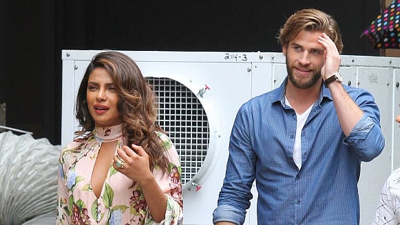 Priyanka Chopra and Liam Hemsworth on the sets of Isn’t It Romantic?
