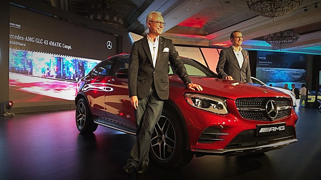 Mercedes India MD and CEO, Roland Folger (left) with Michael Jopp, VP sales and marketing, at the launch of the Mercedes-AMG GLC 43 Coupe 4Matic. 