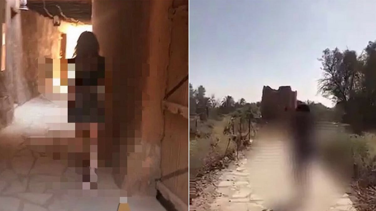 Censored screenshots of Saudi woman’s Snapchat video.