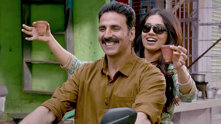 Akshay Kumar and Bhumi Pednekar in <i>Toilet: Ek Prem Katha.</i>