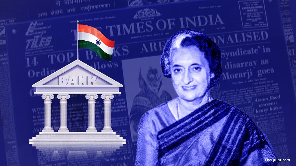 <div class="paragraphs"><p>The nationalisation of 14 banks in 1969 was announced under the aegis of Indira Gandhi. </p></div>