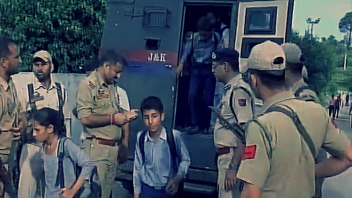 The students were rescued after being trapped in the school. 