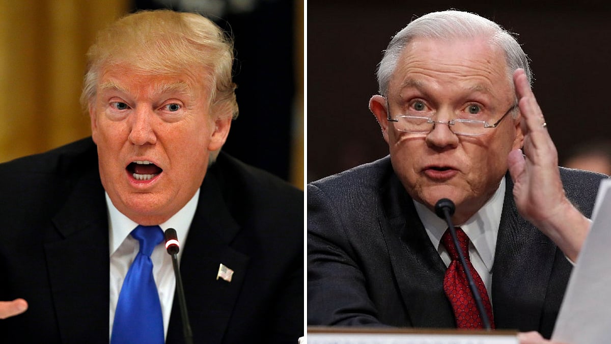 US President Donald Trump and Jess Sessions. 