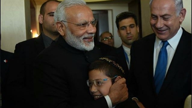 PM Narendra Modi along with ‘Baby’ Moshe and Israel PM Benjamin Netanyahu.