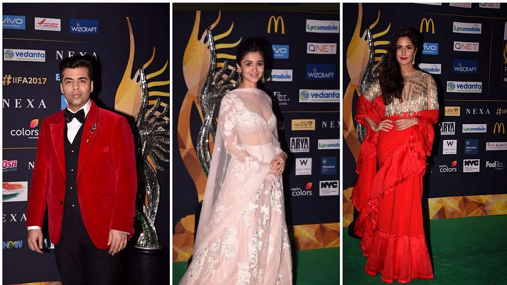 Karan Johar, Alia Bhatt and Katrina Kaif at IIFA.