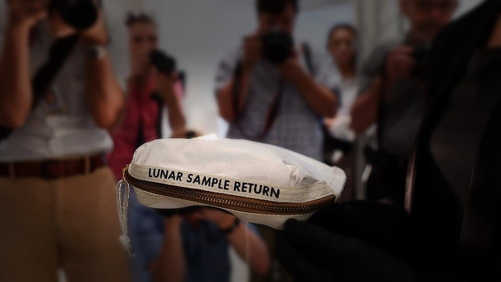 Neil Armstrong’s moon dust sample bag.