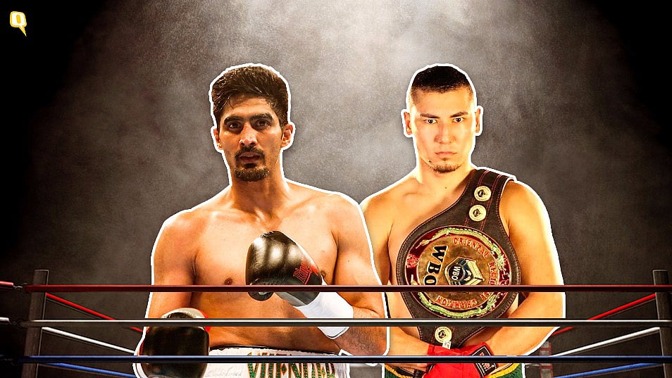 File photo of Vijender Singh (L) and Zulpikar Maimaitiali (R).