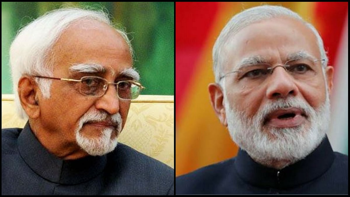 Hamid Ansari and Narendra Modi.