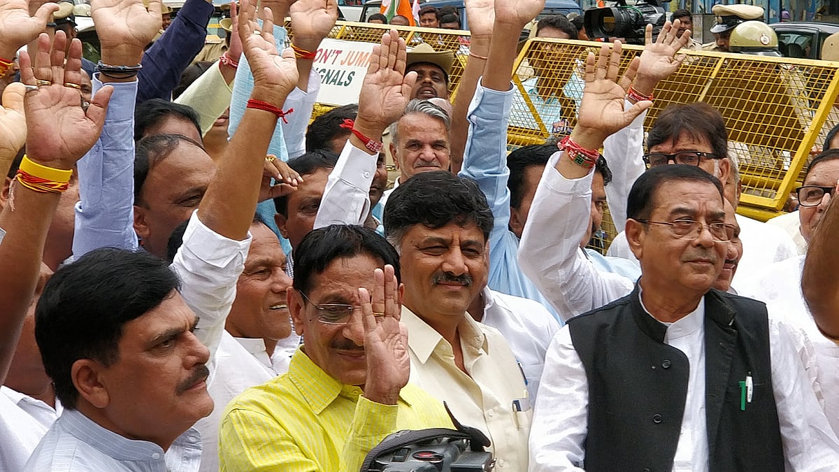 DK Shivakumar joined Gujarat MLAs soon after the I-T raids. 