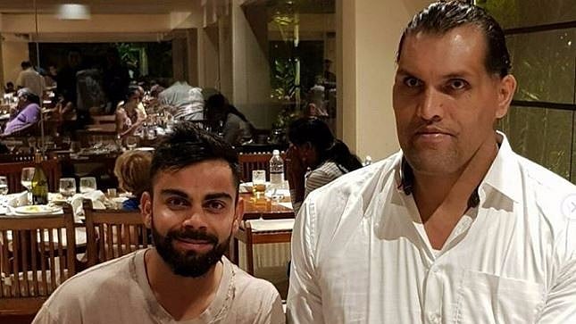 Virat Kohli met former WWE champion The Great Khali, much to the delight of fans online!