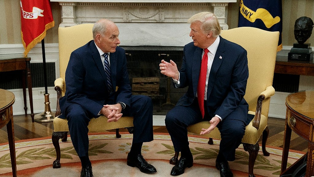 US President Donald Trump with John Kelly. 
