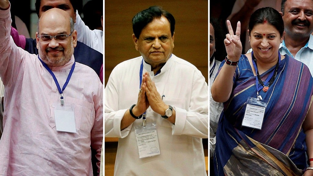 Amit Shah, Ahmed Patel and Smriti Irani. 