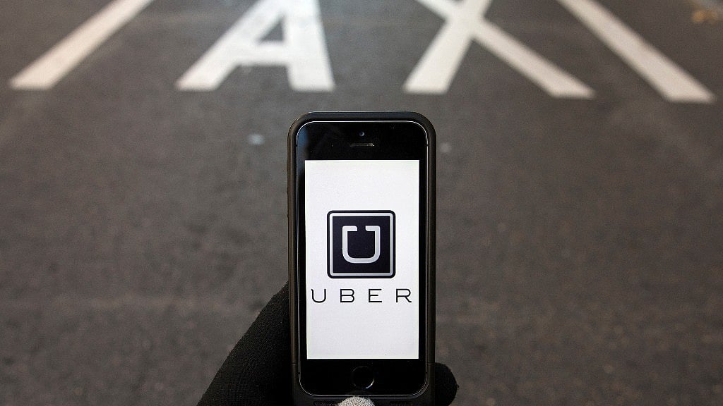 Uber app on mobile. 