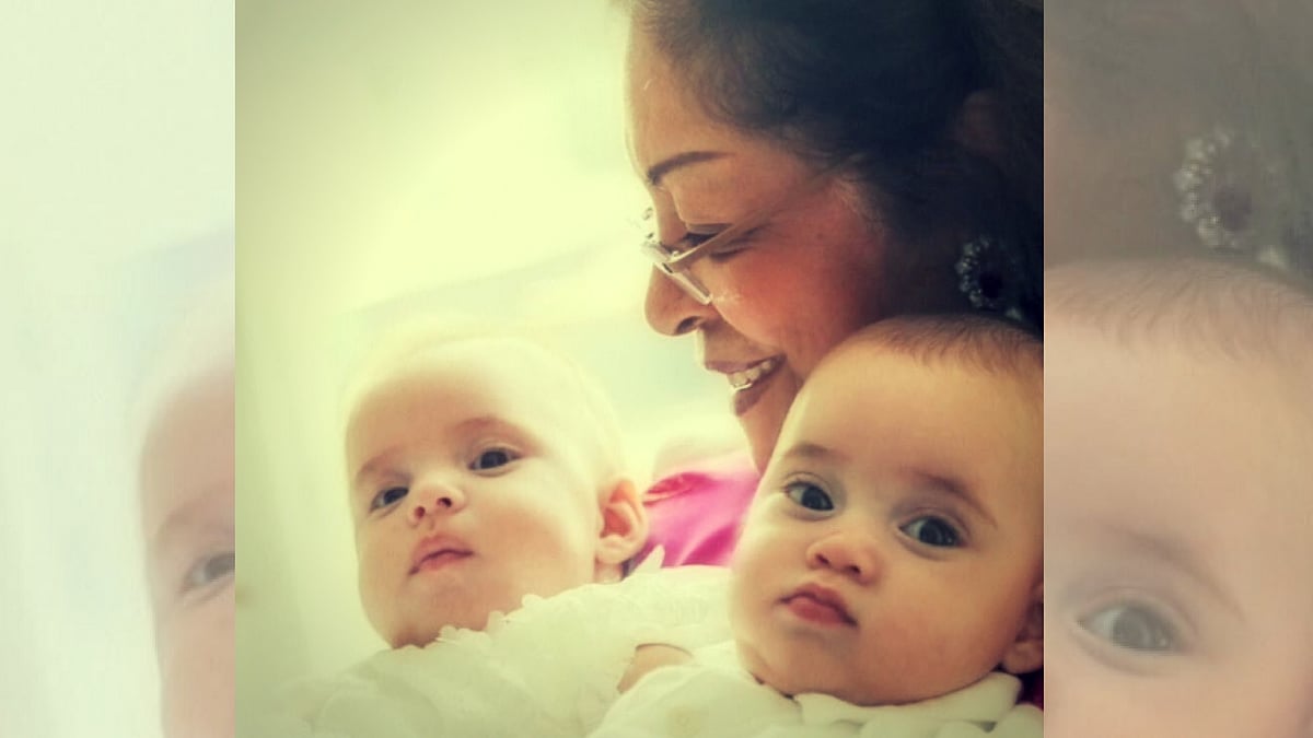 Karan Johar’s mother with his twins.&nbsp;