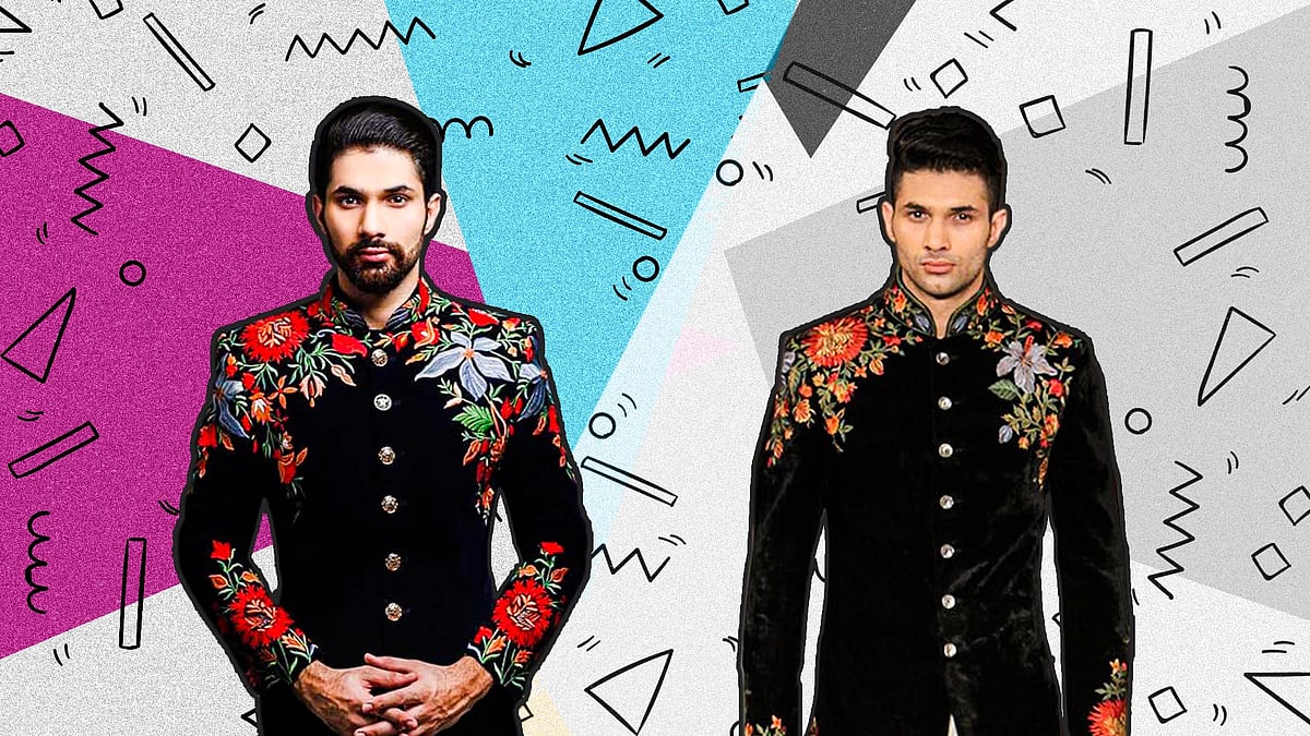 A piece from designer Seema Mehta’s collection (L), allegedly plagiarised from Rohit Bal’s collection