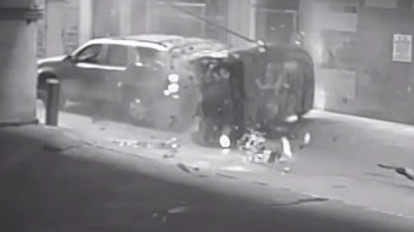 While the driver of the SUV wasn’t hurt, the woman was treated at a hospital following the accident.