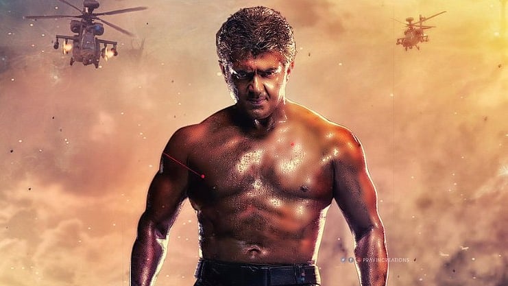 Ajith on the poster of <i>Vivegam</i>.
