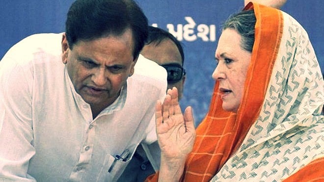 Ahmed Patel (L) with Sonia Gandhi (R). (Photo: PTI)
