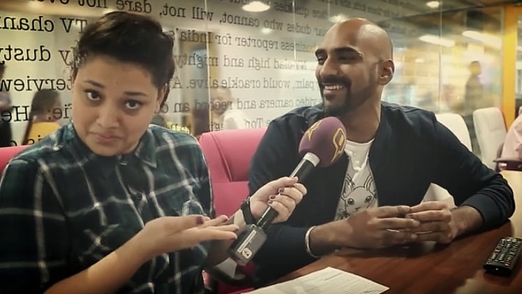 Almas Khateeb and Sahil Khattar get quizzing.&nbsp;