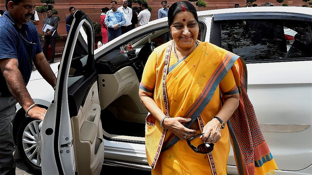 Minister for External Affairs Sushma Swaraj during the ongoing monsoon session of Parliament.