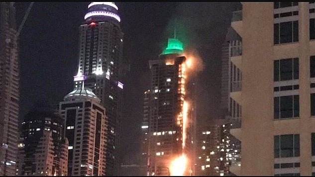 Dubai’s 86-story Torch tower that caught fire.