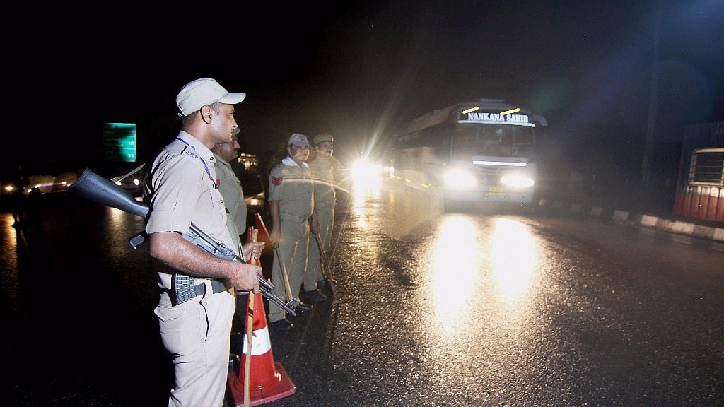 Security personnel keeping a vigil as pilgrims head towards Kashmir to pay obeisance at the Amarnath cave shrine. Image used for representation.