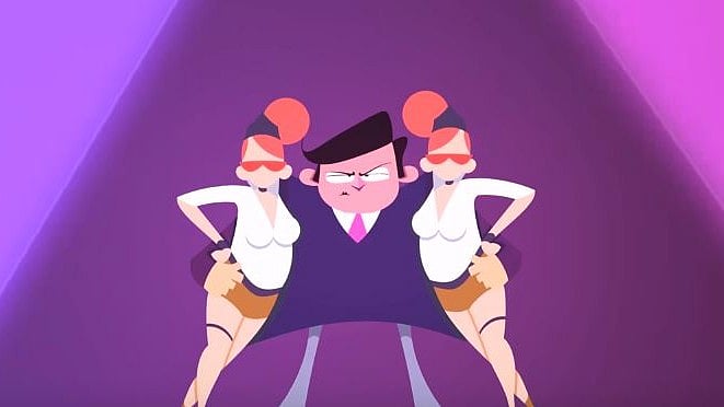 Animated Arnab Goswami.
