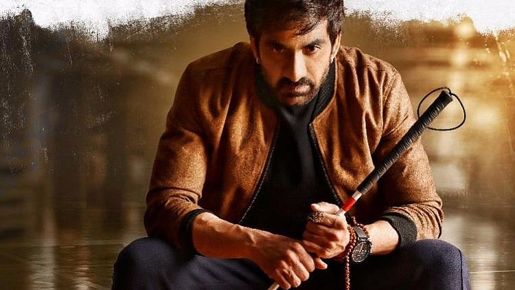 Ravi Teja in the teaser poster of <i>Raja The Great</i>.