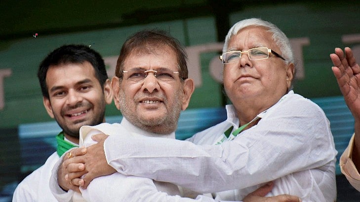 <div class="paragraphs"><p>Archive photo of RJD chief Lalu Prasad Yadav with rebel Janata Dal-United (JD-U) leader Sharad Yadav during the ‘BJP bhagao, desh bachao’ rally at Patna’s Gandhi Maidan.</p></div>