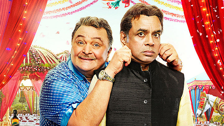 Rishi Kapoor and Paresh Rawal on the poster of <i>Patel Ki Punjabi Shaadi.</i>