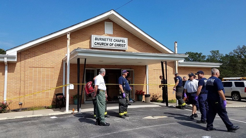 The Burnette Chapel Church of Christ where the shooting took place. 