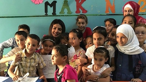 Priyanka Chopra in Jordan with the children. 