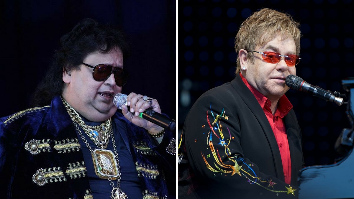Legend come together: Bappi Lahiri and Elton John.&nbsp;