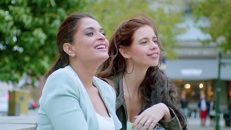 Richa Chadha and Kalki Koechlin in a scene from <i>Jia Aur Jia. </i>
