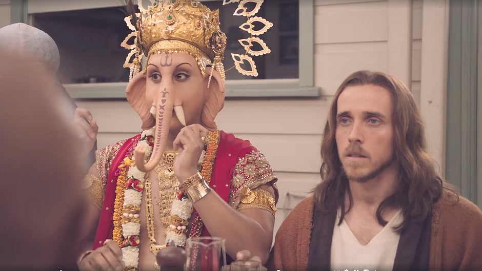 This ad shows Ganesha as a meat loving God. Do you have a problem with that?
