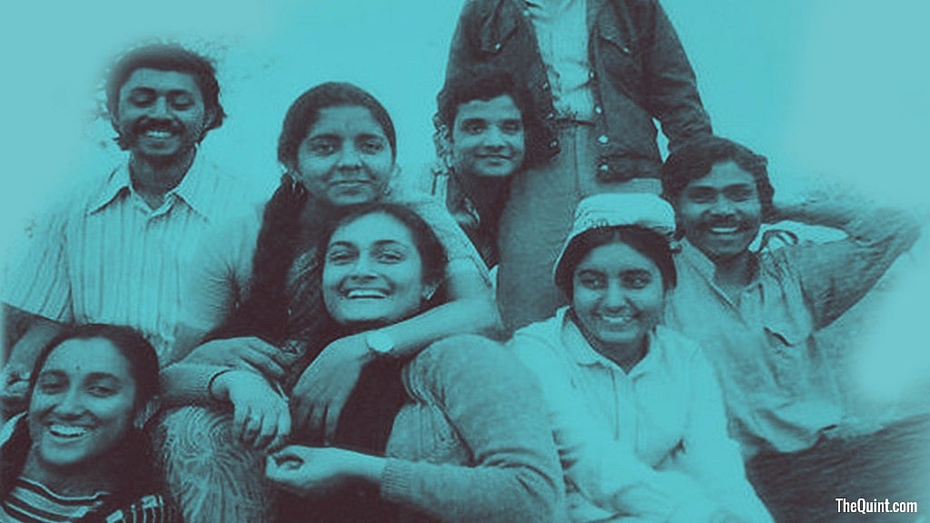 An old picture of Nirmala Sitharaman with her friends from JNU.