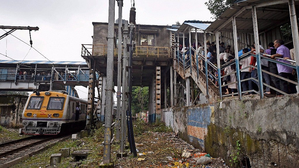 Mumbaikars crossing the Elphinstone bridge where the stampede took place