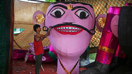 File image of an Indian worker gives final touches to an effigy. Image used for representational purposes.
