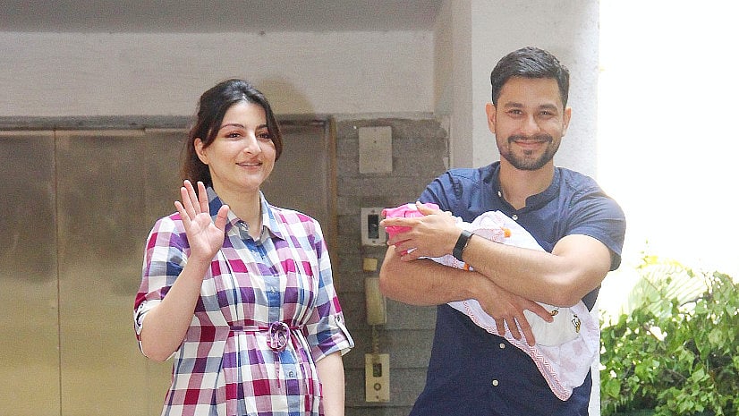 Soha Ali Khan and Kunal Khemu with their new-born.