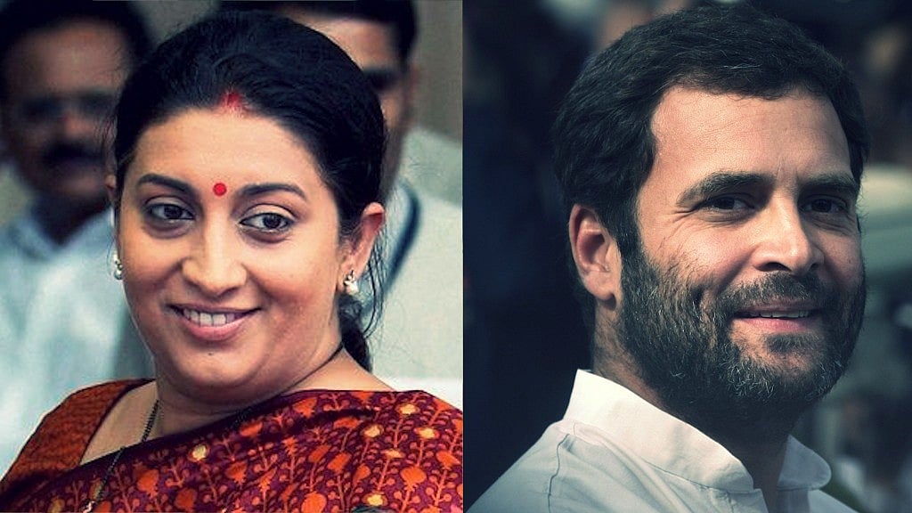 Union Minister Smriti Irani and Congress President Rahul Gandhi. 
