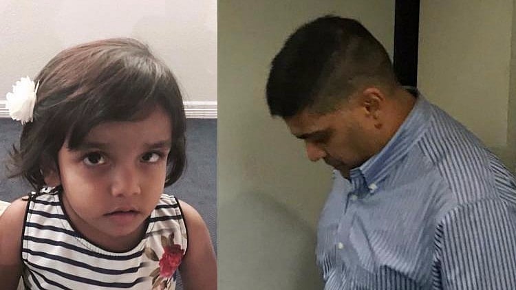 Sherin Mathews (left) and her adoptive father Wesley Mathews (right).