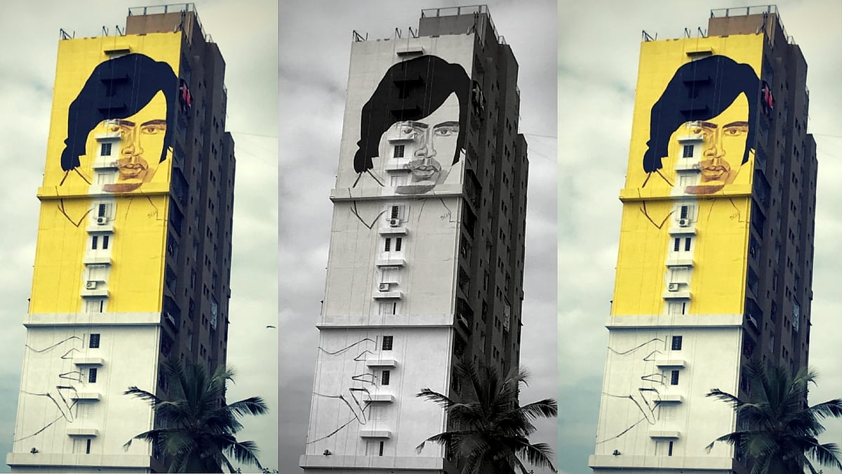 Amitabh Bachchan’s mural at Bandra West, Mumbai.