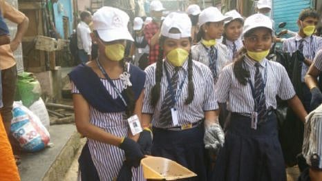 The students segregated the waste and reduced its volume using different methods.