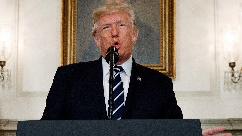 US President Donald Trump addresses the nation. 
