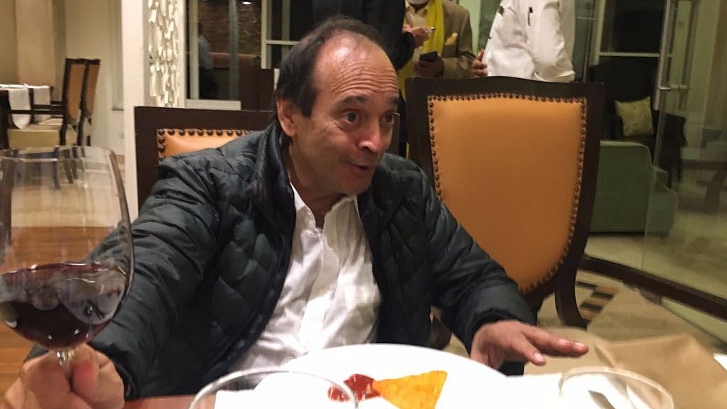 Vikram Seth enjoys his evening drink.