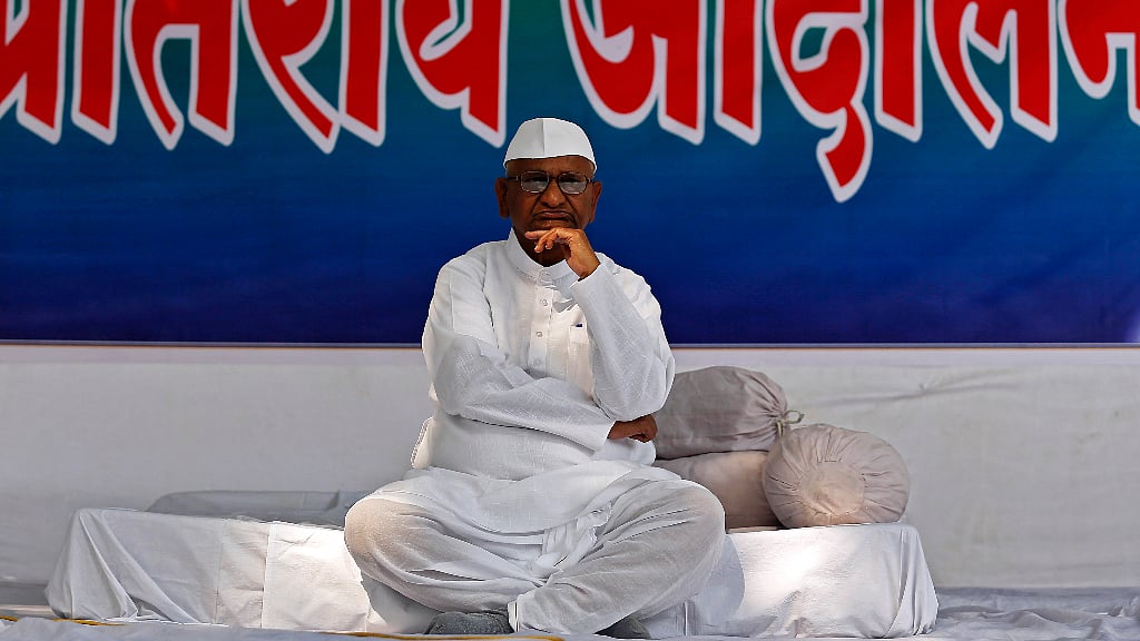 Anna Hazare launched another agitation on the occasion of Mahatma Gandhi’s 148th birth anniversary from Rajghat.
