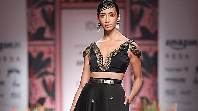 Model Lakshmi Rana wearing a Shivan and Narresh outfit&nbsp;